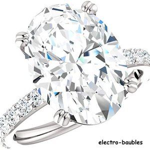 ❤️ Certified Oval Moissanite 7 Carat Ring Custom Made on Etsy Sz 6.5